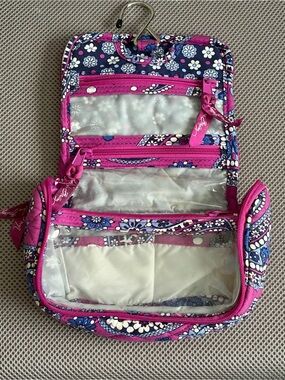 Vera Bradley Pink and Navy Floral Hanging Cosmetic Organizer